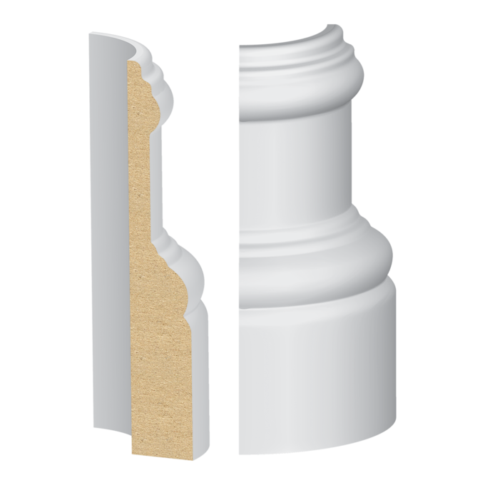 Bullnose Corner MDF Santa Clara Base 9/16 x 3-1/2&quot;