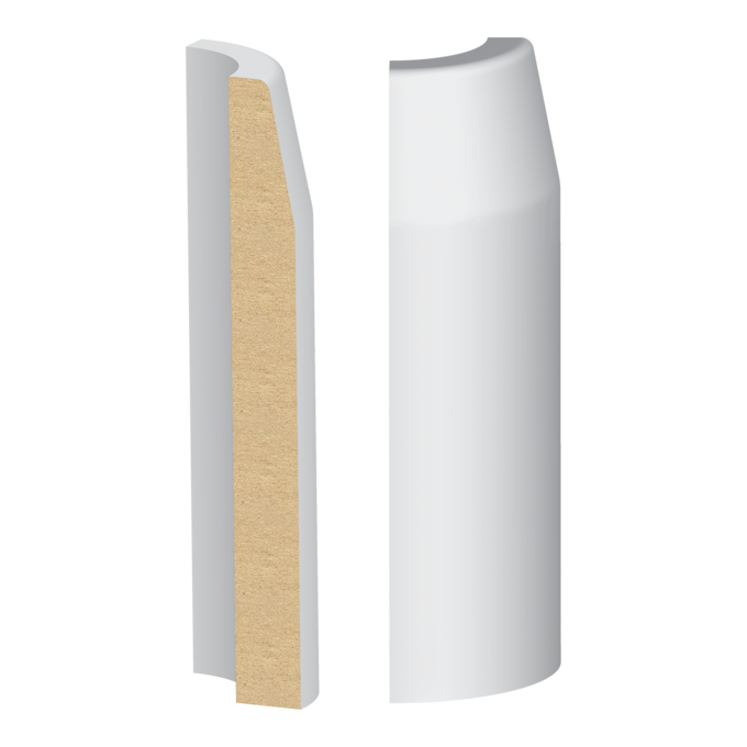 Bullnose Corner MDF Intrada Base 9/16 x 5&quot;