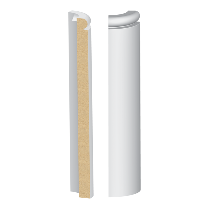 Bullnose Corner MDF Contemporary Base 1/2 x 7-1/4&quot;