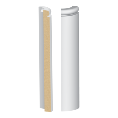 Bullnose Corner MDF Contemporary Base 1/2 x 7-1/4&quot;