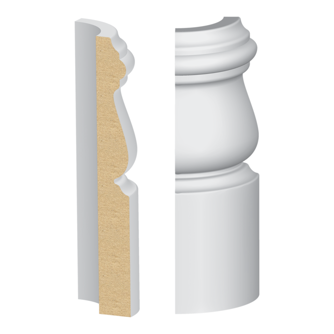 Bullnose Corner MDF Monterey Base 9/16 x 4-1/2&quot;