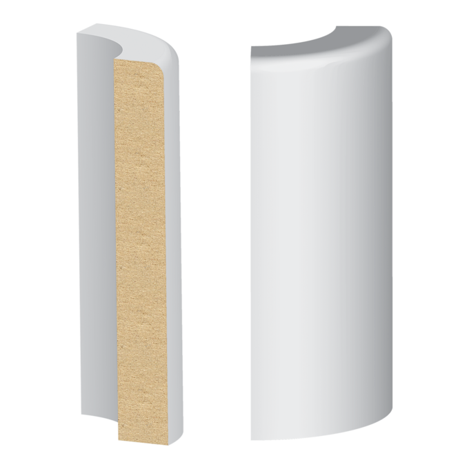 Bullnose Corner MDF RE Base 7/16 x 3 1/2&quot;