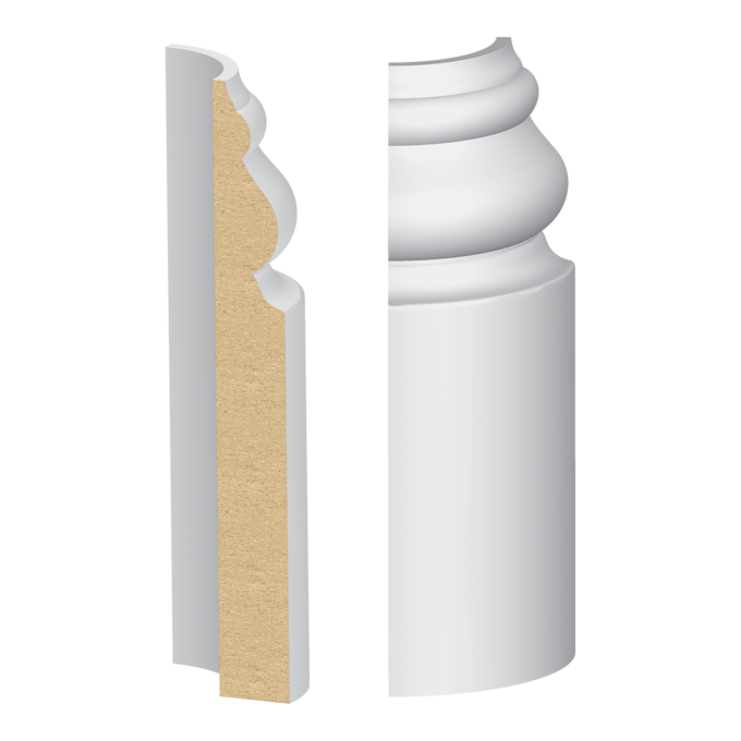 Bullnose Corner MDF Santa Fe Base 9/16 x 4-1/2&quot;