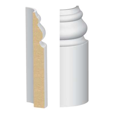 Bullnose Corner MDF Santa Fe Base 9/16 x 4-1/2&quot;
