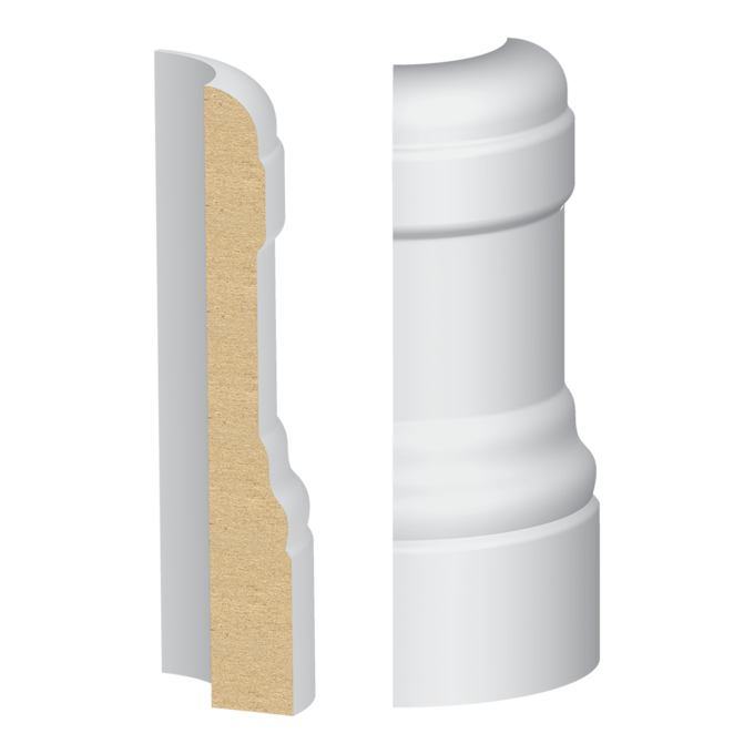 Bullnose Corner MDF Solano Base 9/16 x 4-1/4&quot;
