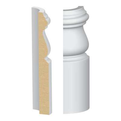 Bullnose Corner MDF Monterey Base 9/16 x 5-1/4&quot;