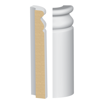 Bullnose Corner MDF Plynth Base 11/16 x 6-1/2&quot;