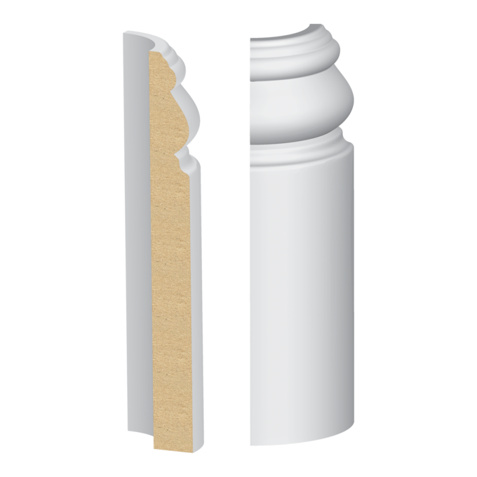 Bullnose Corner MDF Santa Fe Base 9/16 x 5-1/4&quot;