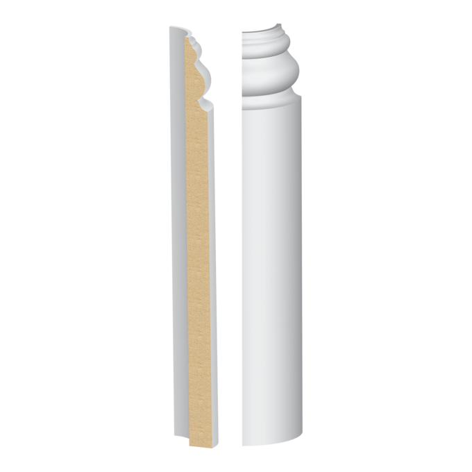 Bullnose Corner MDF Santa Fe Base 9/16 x 9-1/4&quot;