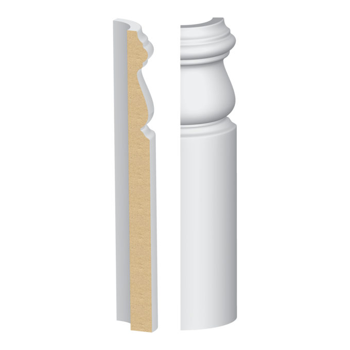 Bullnose Corner MDF Monterey Base 9/16 x 7-1/4&quot;