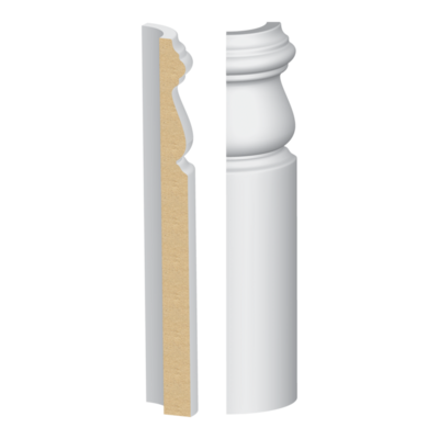 Bullnose Corner MDF Monterey Base 9/16 x 7-1/4&quot;