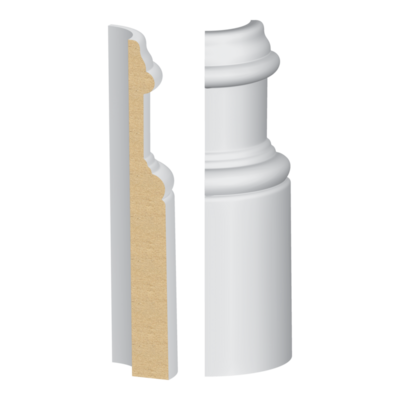 Bullnose Corner Santa Clara MDF Baseboard 11/16&quot; x 5-3/4&quot;