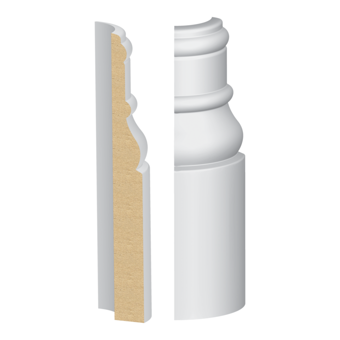 Bullnose Corner MDF Tuscany Base 11/16 x 6&quot;