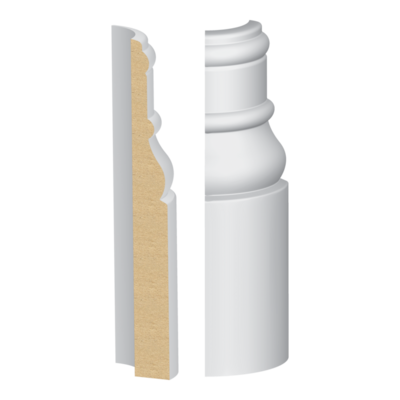 Bullnose Corner MDF Tuscany Base 11/16 x 6&quot;