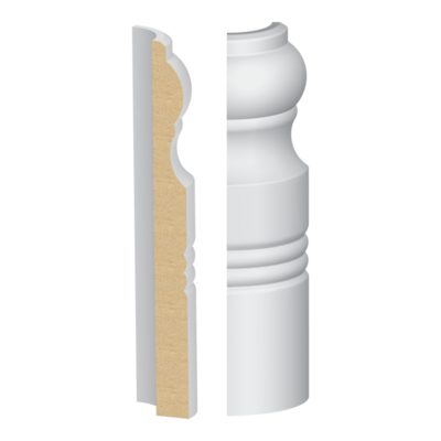 Bullnose Corner Savannah MDF Baseboard 9/16&quot; x 6-1/2&quot;