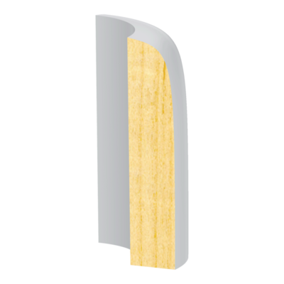 Bullnose Corner FJ Pine Streamline Base 1/2&quot; x 2-1/4&quot;