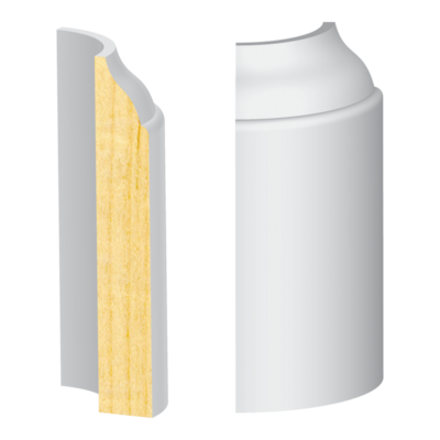 Bullnose Corner FJ Pine Coronado Base 9/16&quot; x 3-1/4&quot;