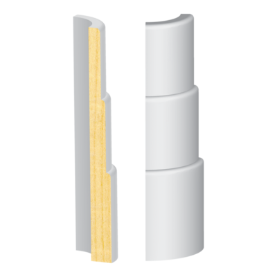 Bullnose Corner FJ Pine 3 Step Base 1/2&quot; x 5-1/4&quot;