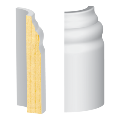 Bullnose Corner FJ Pine Edgewood Base  9/16&quot; x 3-1/4&quot;