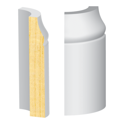 Bullnose Corner FJ Pine Riviera Base  9/16&quot; x 3-1/4&quot;