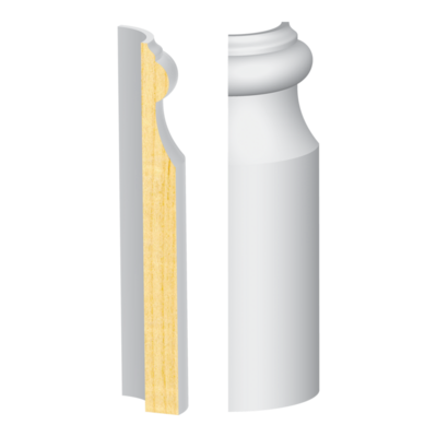 Bullnose Corner FJ Pine Classic Beaded Base  9/16&quot; x 5-7/16&quot;