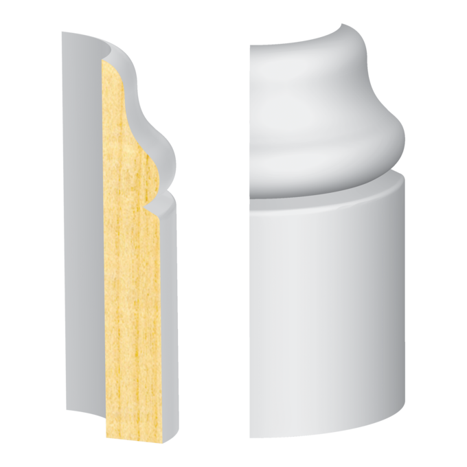 Bullnose Corner FJ Pine Montecito Base  9/16&quot; x 3-1/4&quot;
