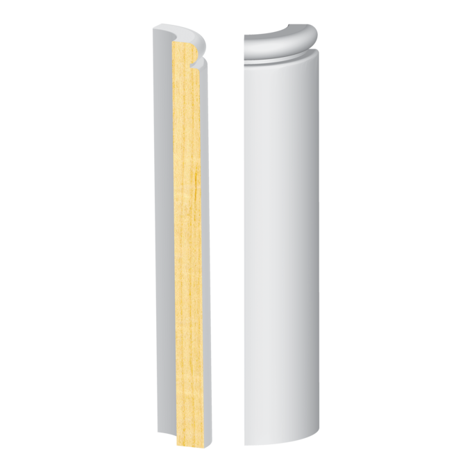 Bullnose Corner FJ Pine Contemporary Base  9/16&quot; x 7-1/4&quot;