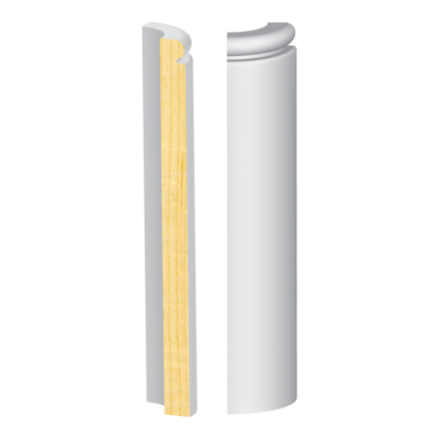 Bullnose Corner FJ Pine Contemporary Base  9/16&quot; x 7-1/4&quot;