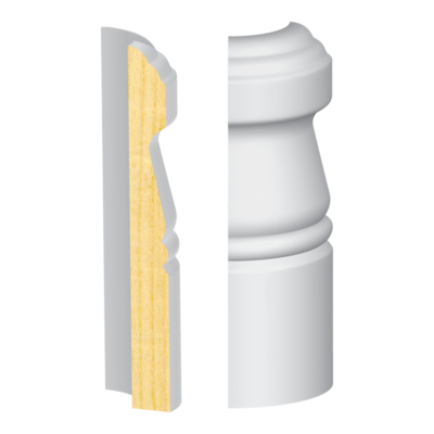 Bullnose Corner FJ Pine Carolina Base  9/16&quot; x 4-1/2&quot;