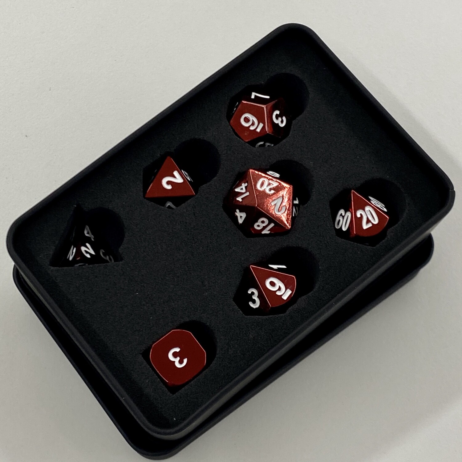 Ogopogo Metallic Polyhedral Dice Set Polished Red