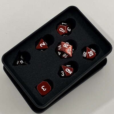 Ogopogo Metallic Polyhedral Dice Set Polished Red