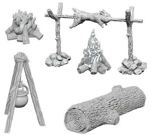 Pathfinder Deep Cuts Miniatures: Campfire &amp; Sitting Log