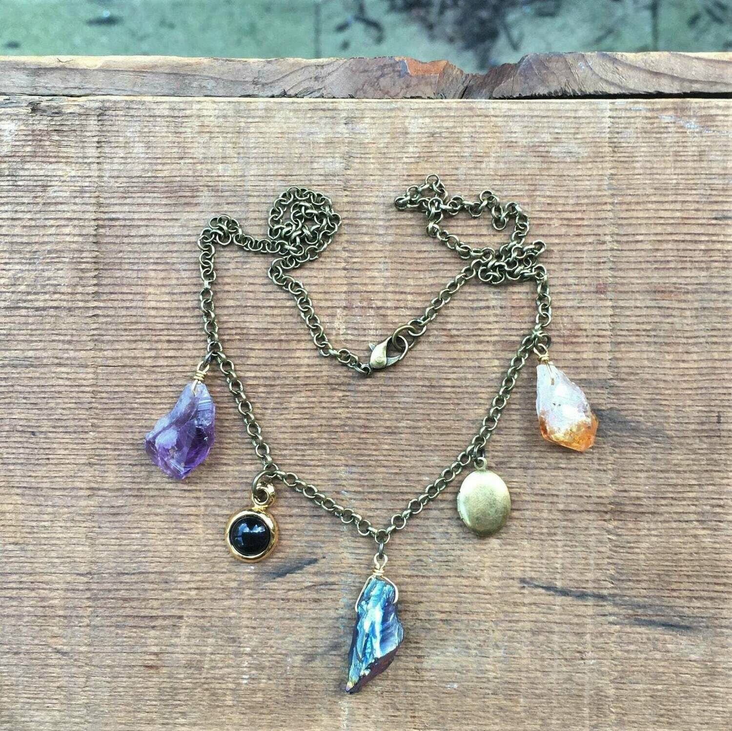 amulet neck.