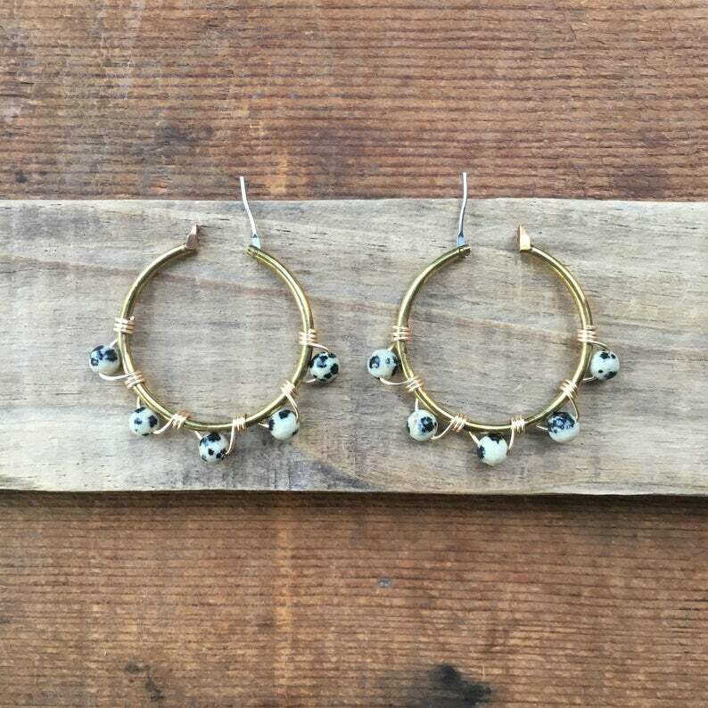 dalmation jasper hoops
