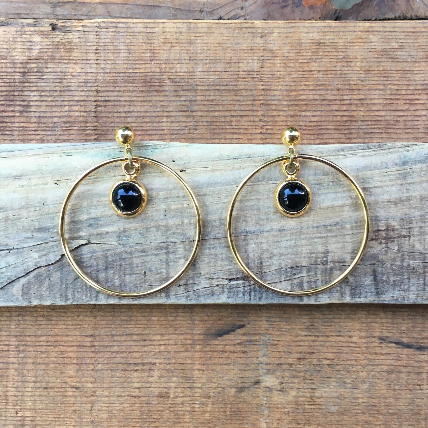 Onyx & Gold Hoops Onyx & Gold Hoops