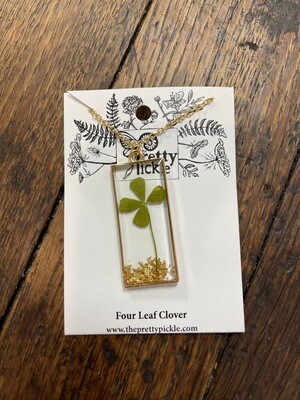 Clover and Gold Leaf Necklace
