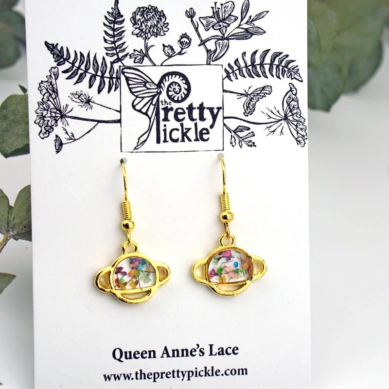Saturn Flower Earrings