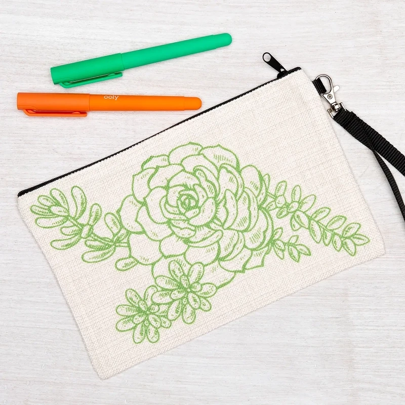 succulent zipper pouch