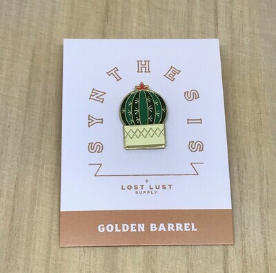 Golden Barrel Cactus Enamel Pin