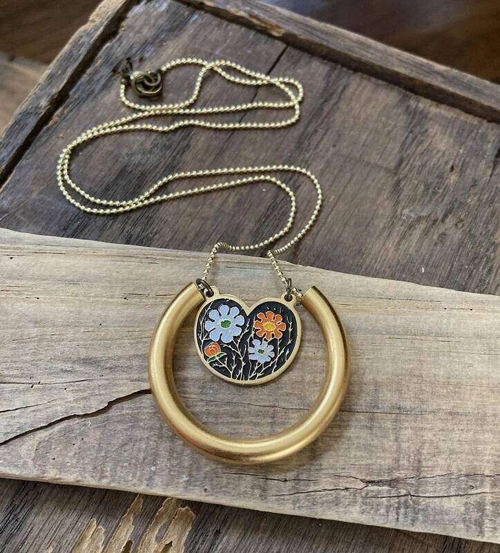 Enamel Heart Pend.
