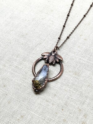 Honey Bee Necklace, Copper and Citrine
