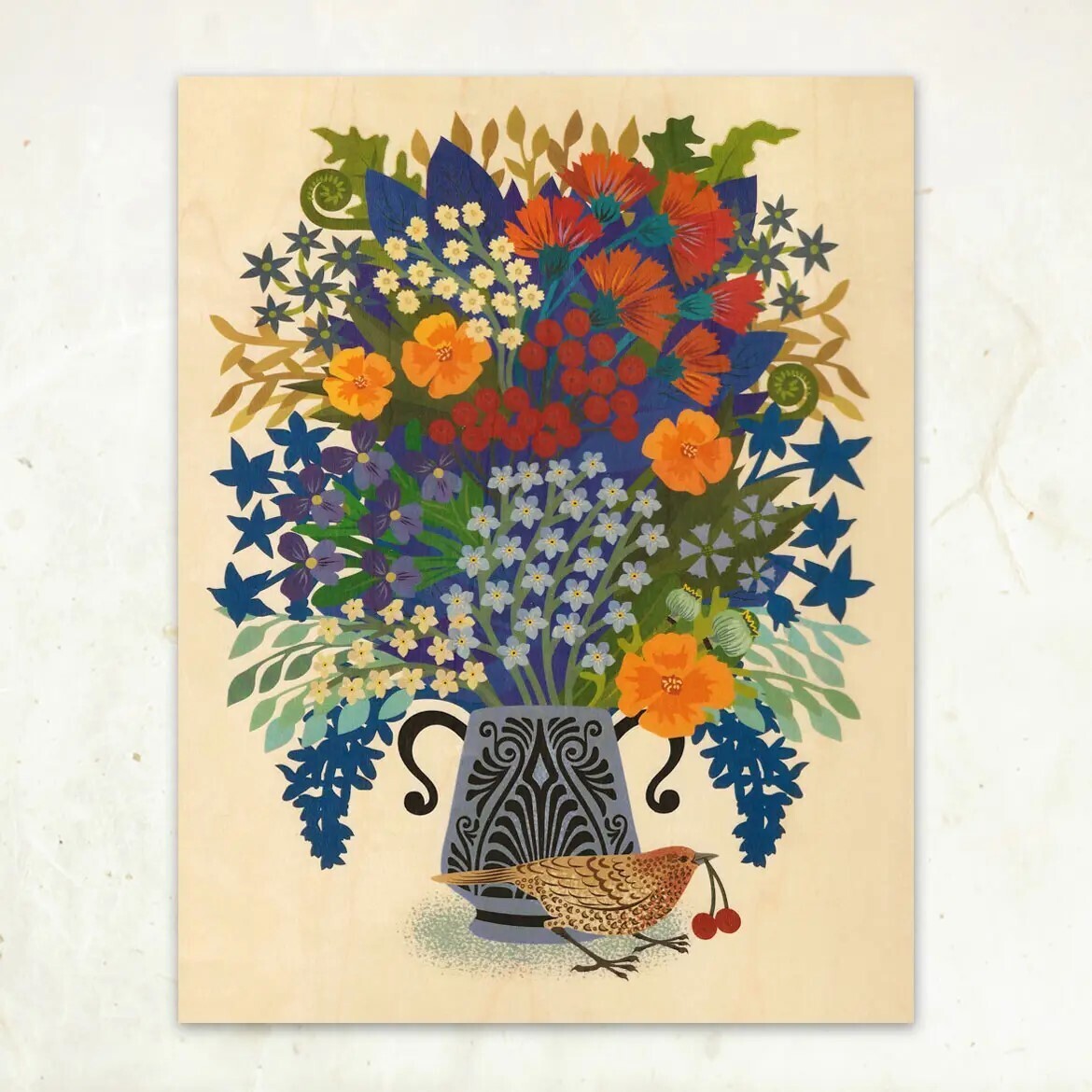 LGF Berry Thief Print on Wood