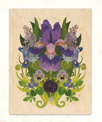 LGF Iris and Ladybug Print on Wood