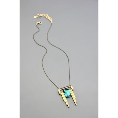 Turquoise Pendant Chain Necklace