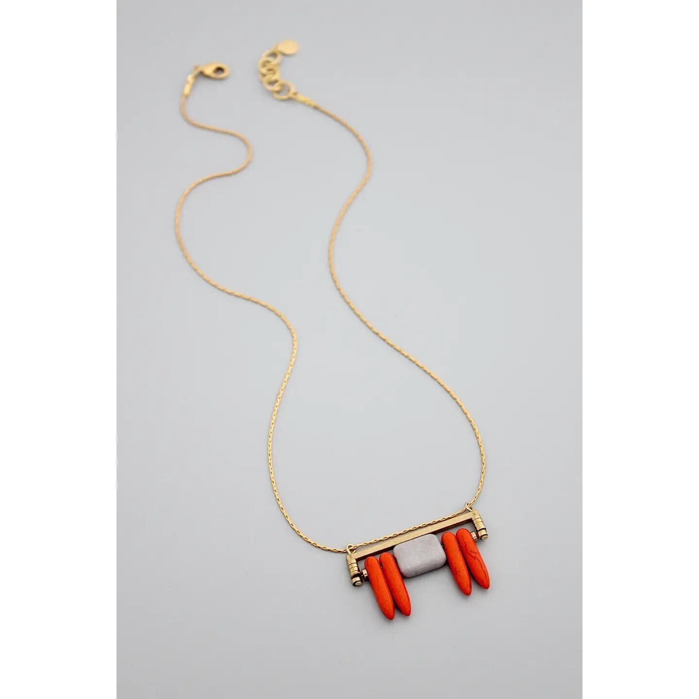 Red &amp; Gray Magnesite Necklace