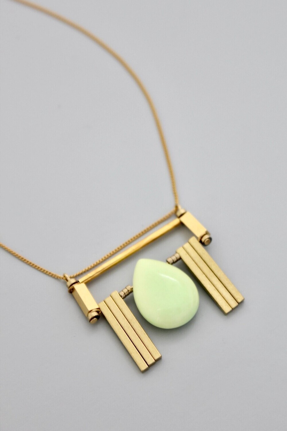 Magnesite &amp; Brass Necklace