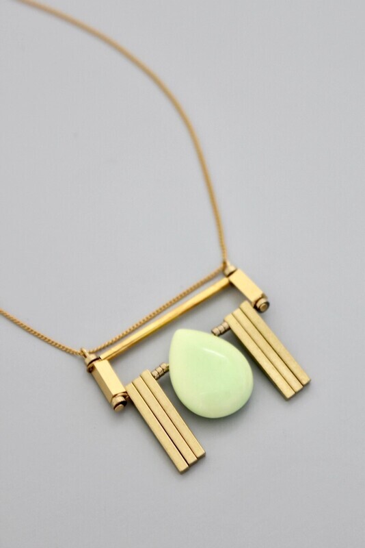 Magnesite &amp; Brass Necklace