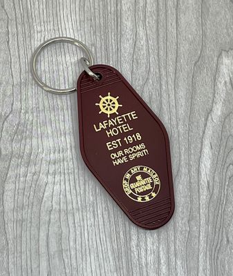 Historic Lafayette Hotel Key Tag, Retro Style