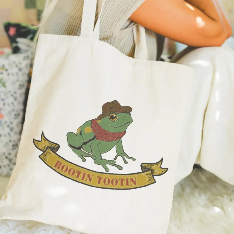 frog cowboy tote