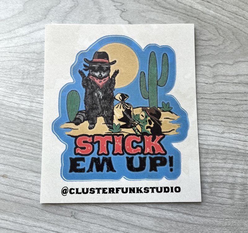 raccoon cowboy stick.